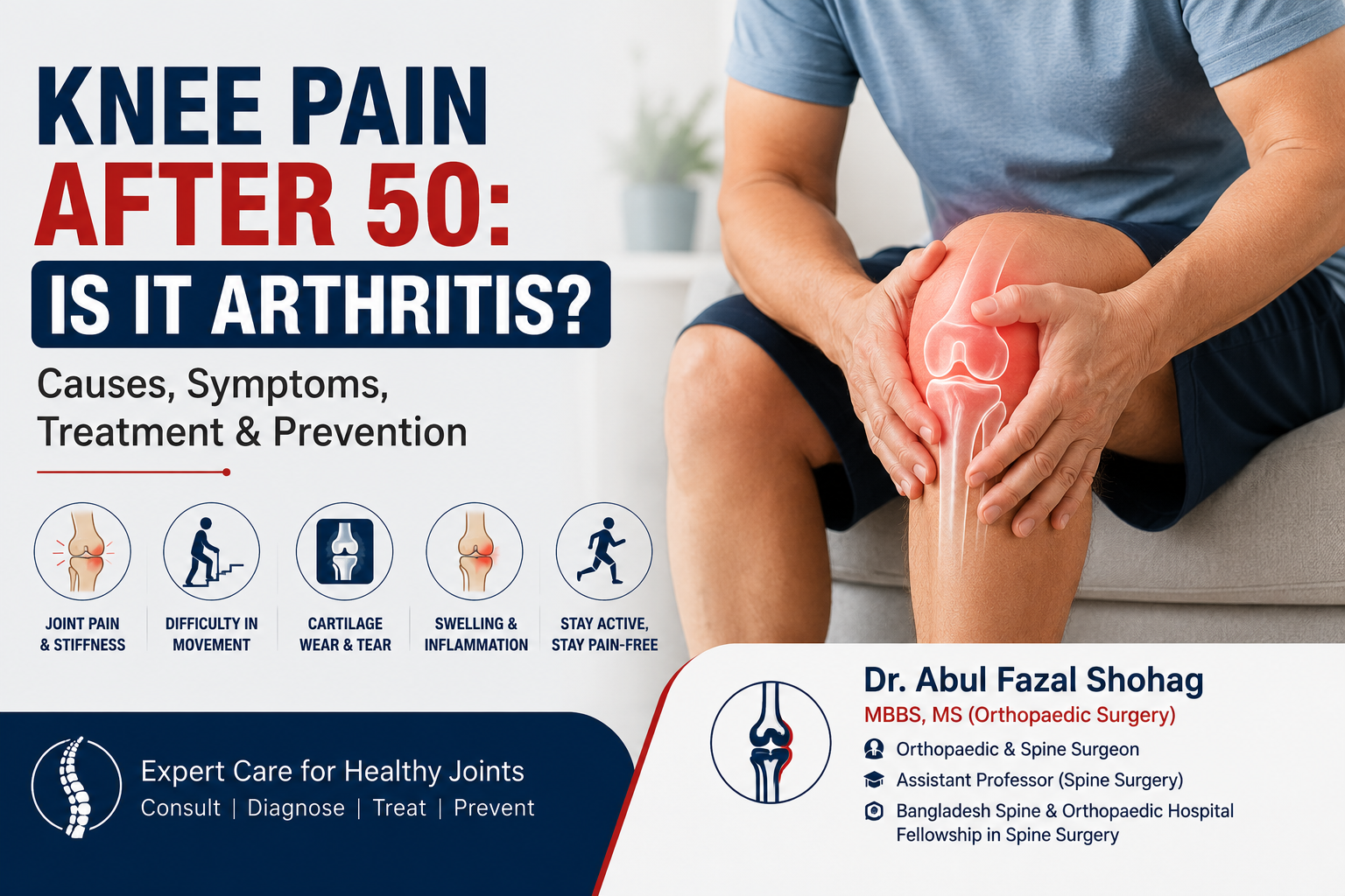 Knee Pain After 50: Is It Arthritis? Causes, Symptoms, Treatment & Prevention